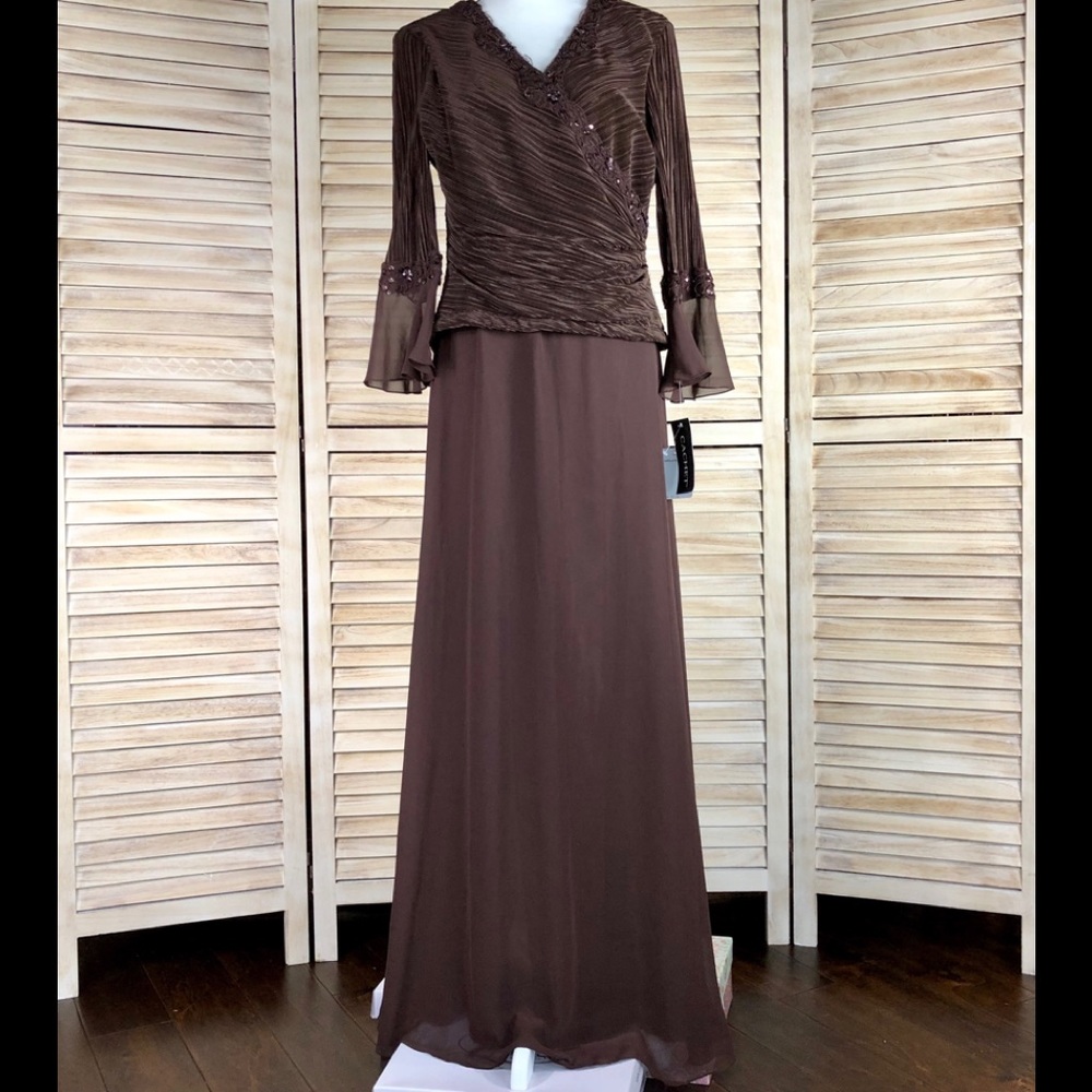 Cachet ❤️ Elegant Chocolate Evening Dress Size 12